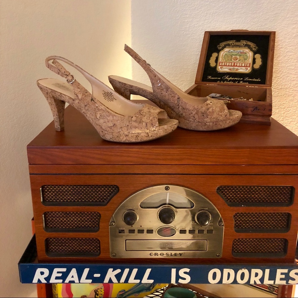 Cork Slingbacks